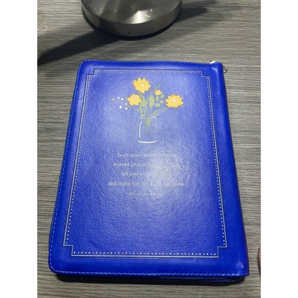 365 Days Of Prayer For Life Devotional Book With Zippered Blue Faux Leather Cove - Picture 3 of 9